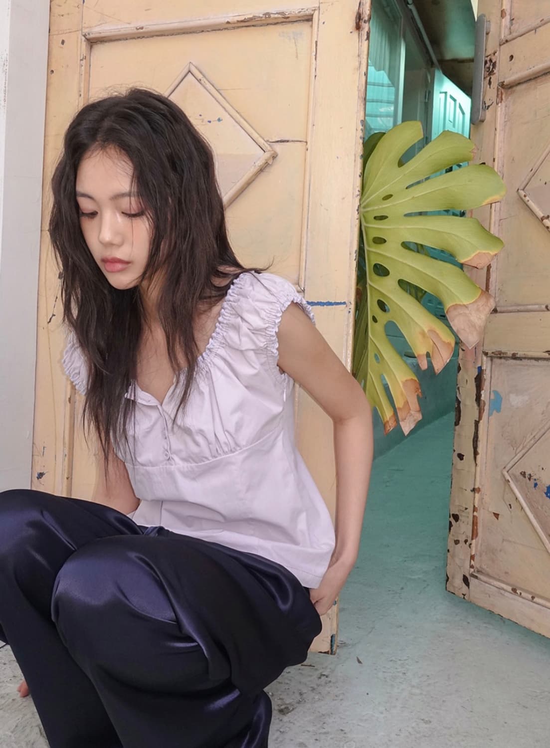 모렌트 헌트 셔링 투웨이 뷔스티에 블라우스 상품이미지3