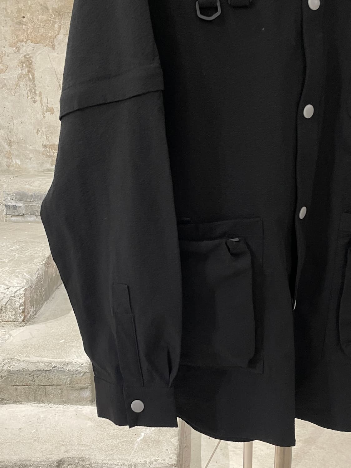 kama 블랙 디테쳐블 슬리브 시어서커 셔츠 상품이미지4