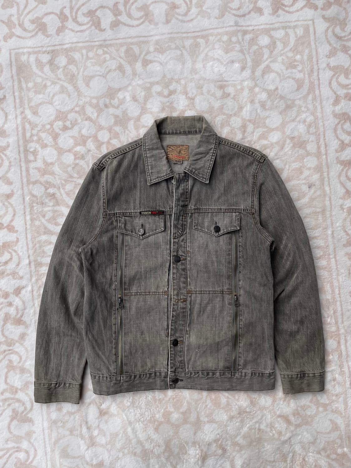빈티지 y2k 지퍼데테일 그레이 데님자켓 상품이미지2