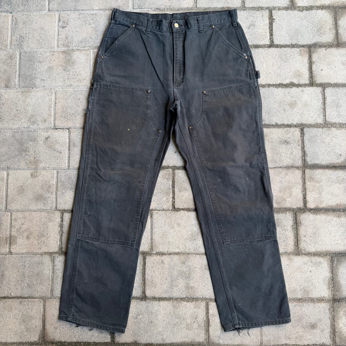 USA 칼하트 B01 BLK 더블니 블랙 카펜터 워크 팬츠 상품이미지1