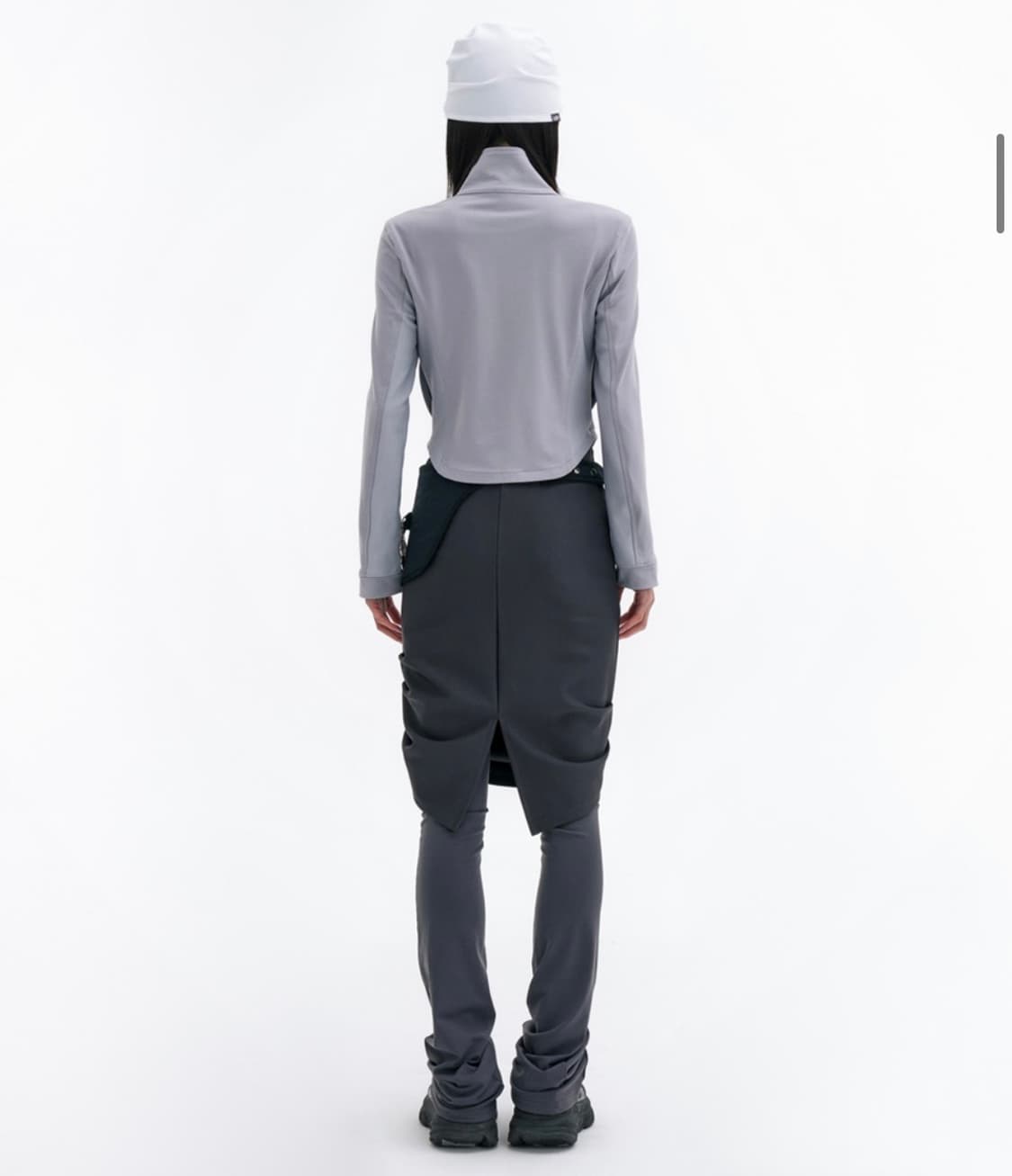 허그유어스킨 져지 스커트 레이어드 팬츠(차콜) 상품이미지2