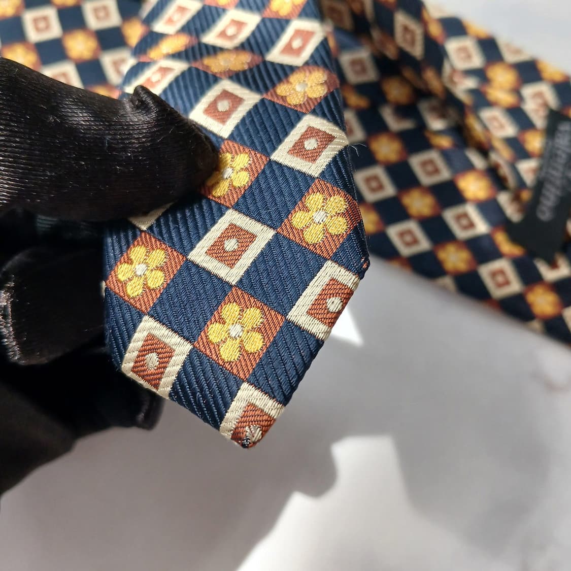 VALENTINO 발렌티노 네이비 패턴 넥타이 9cm B등급 E829 상품이미지9