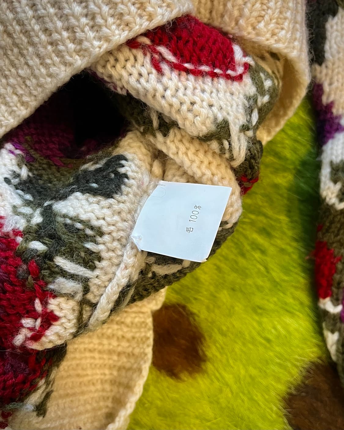 1970-80s Jpn Rose Floral Wool Sweater 상품이미지7