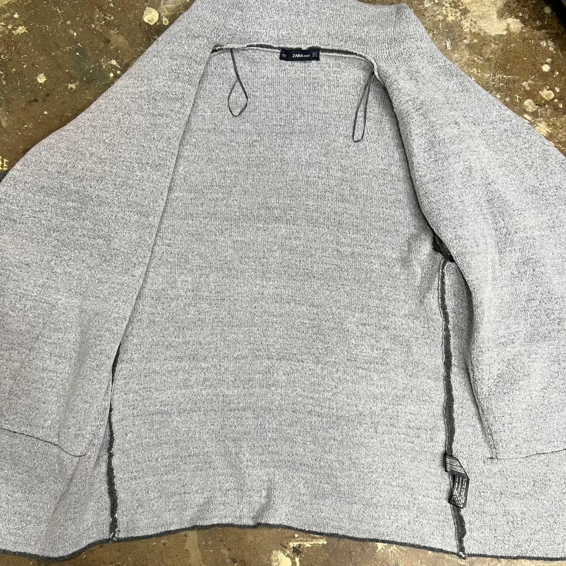 S) ZARA 오버핏 숄카라 가디건 롱가디건 상품이미지5