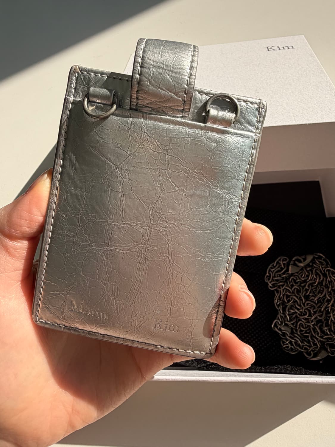 마뗑킴 아코디언 네크리스 카드지갑 실버 상품이미지3