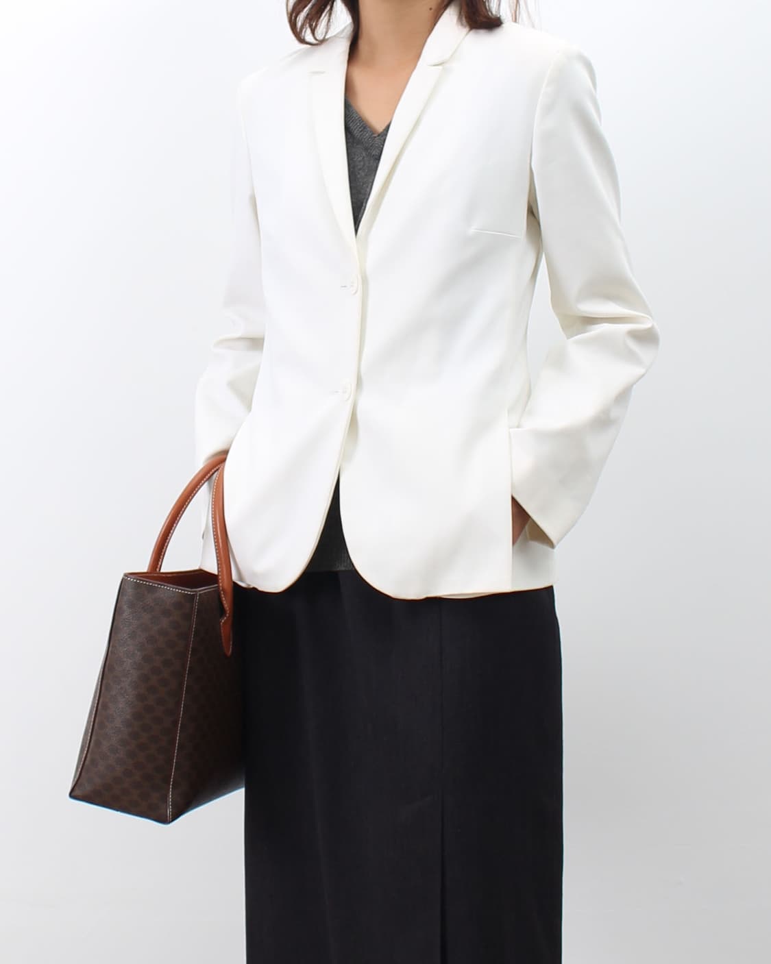 질샌더 Jilsander 빈티지 화이트 코튼 면 싱글 자켓 상품이미지2