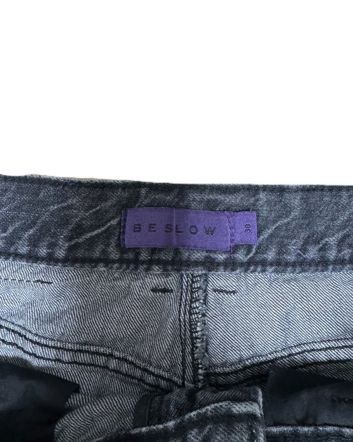 BESLOW Black Denim Jeans with snaps 상품이미지3