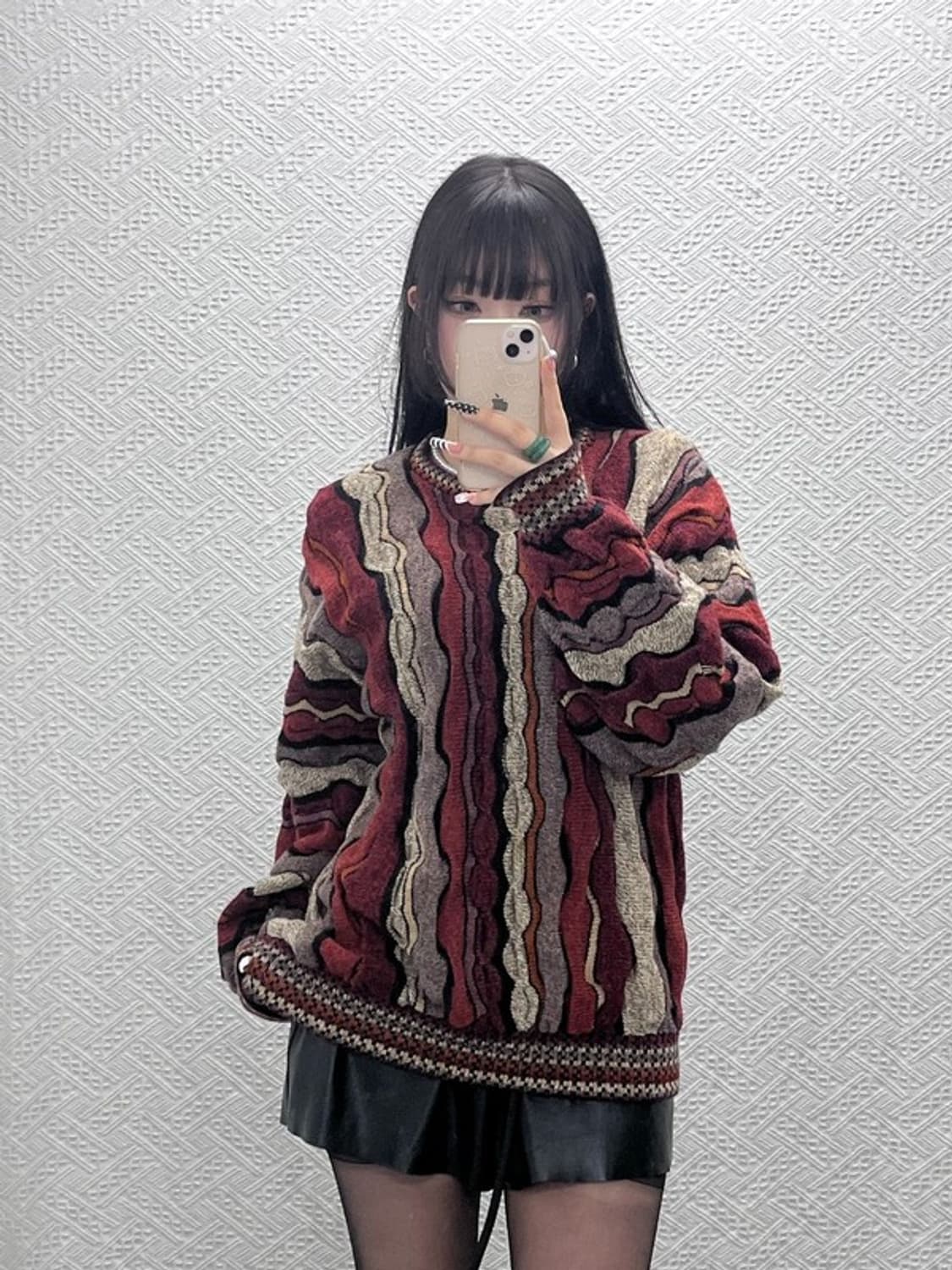 빈티지 쿠지맛 보헤미안 히피 그런지 뜨개 니트 M C10130 상품이미지2