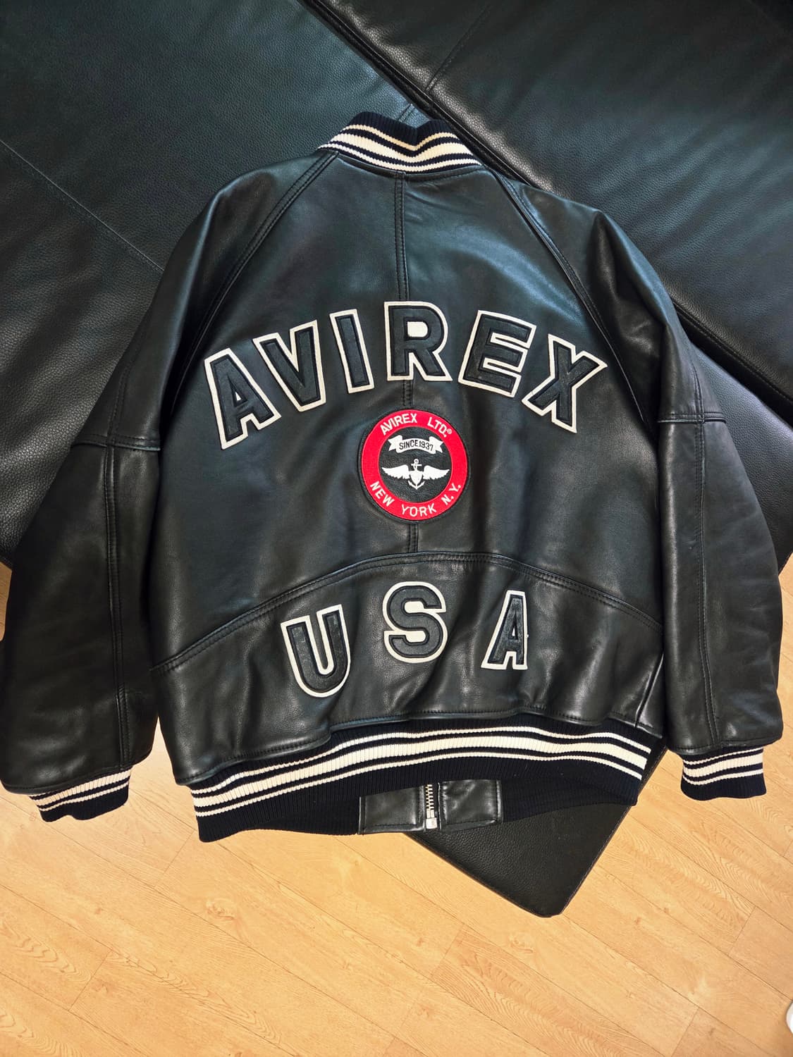 Varsity Leather Jacket / Black 상품이미지3