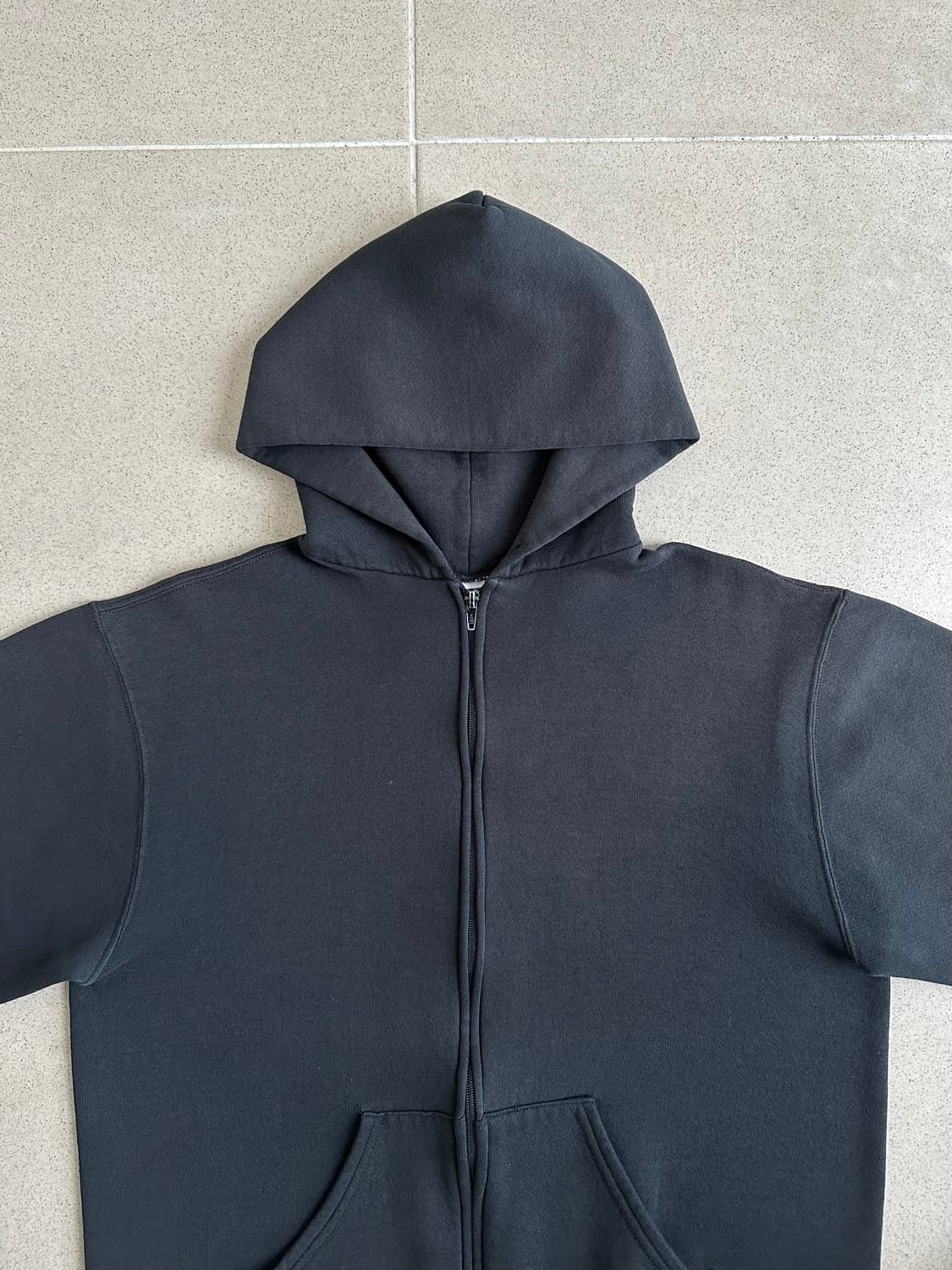 90s 빈티지 러셀 후드집업 블랙 L USA 상품이미지3