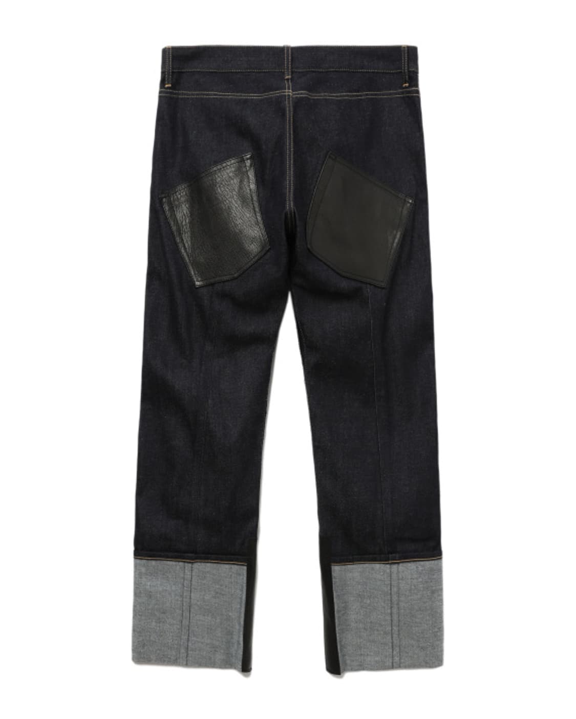 새상품 준야와타나베 레드 패치워크 레더팬츠 M 상품이미지3