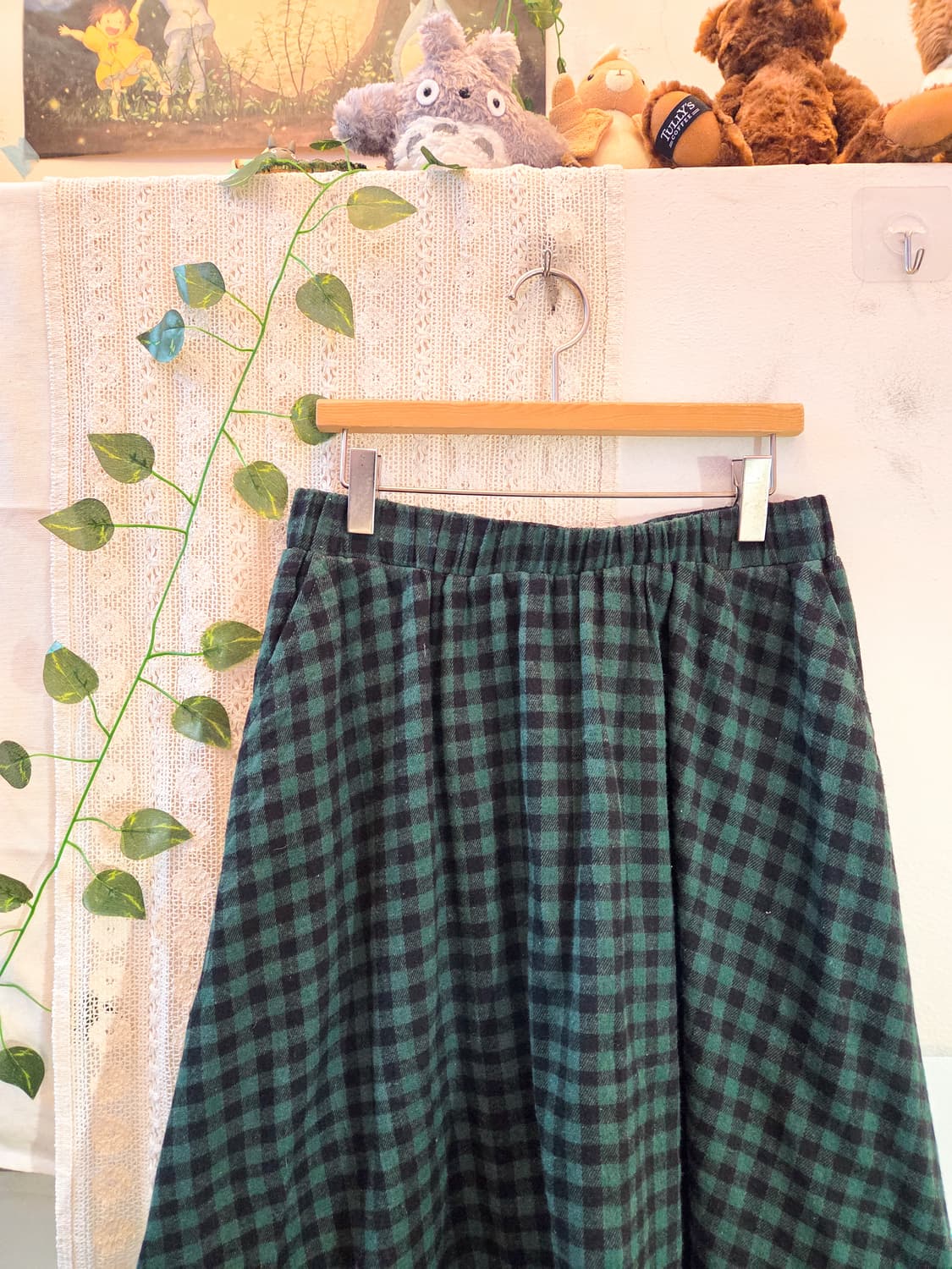 초록 체크 스커트 상품이미지2