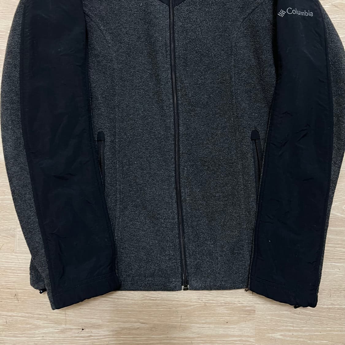 컬럼비아 배색 후리스 플리스 집업 자켓 [차콜/블랙] S/90 상품이미지3