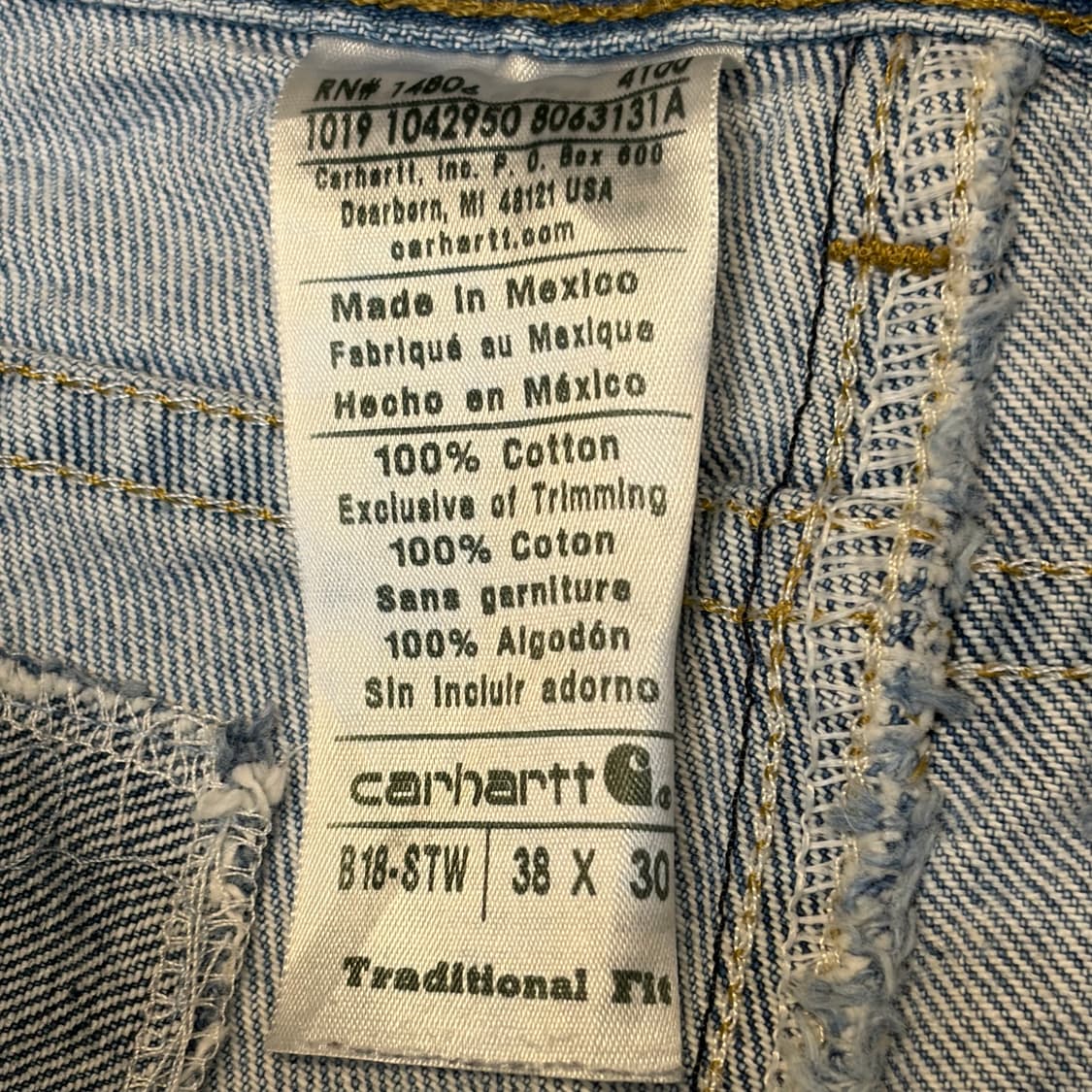 00s 미국 빈티지 칼하트 청바지 데님팬츠 상품이미지5