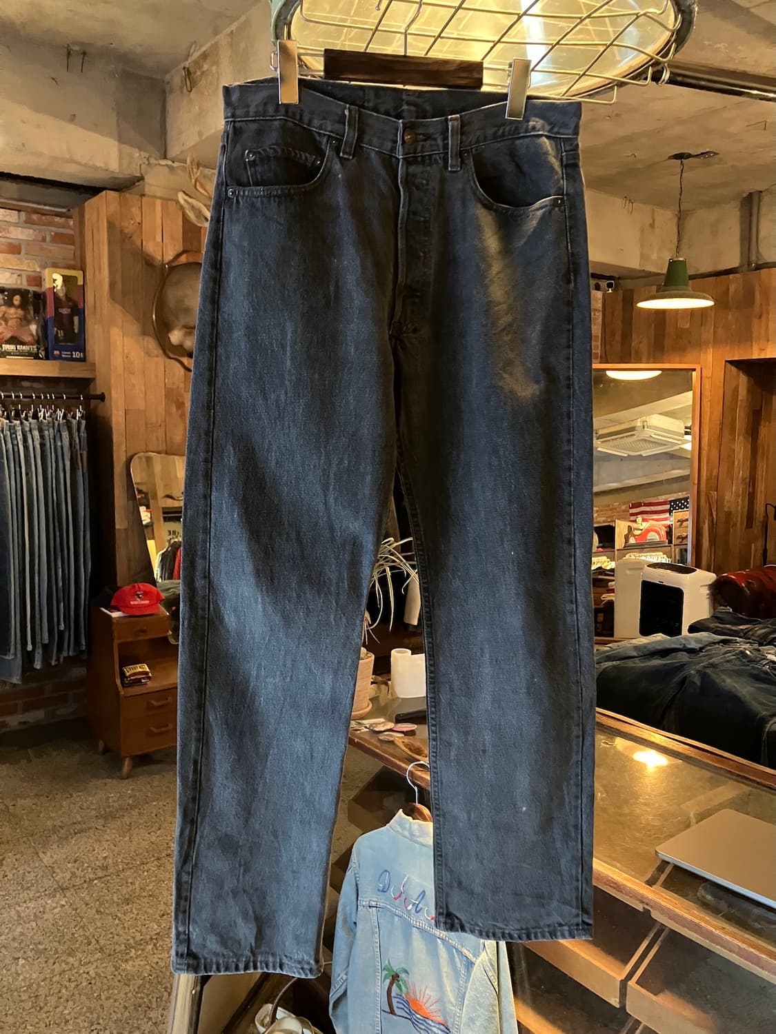 80s USA 빈티지 리바이스 501 블랙 데님 팬츠 상품이미지2