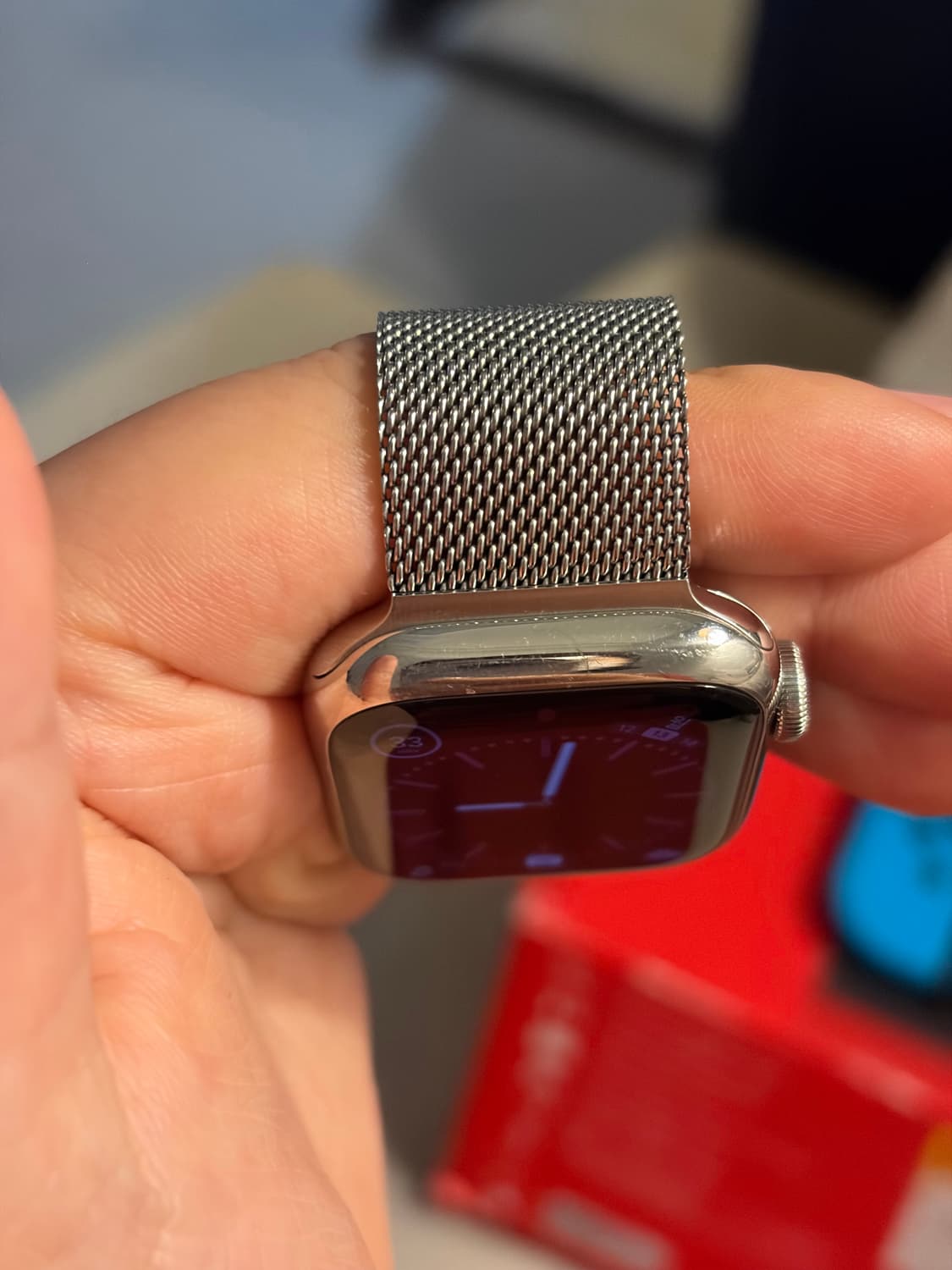 애플워치 시리즈 9 셀룰러 41mm 스테인리스 모델 정품 밀레니엄 루프  상품이미지5