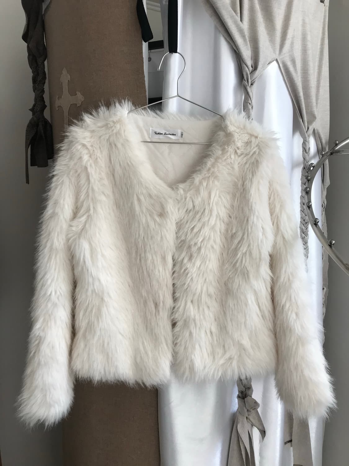 vintage white eco fur jacket 상품이미지6