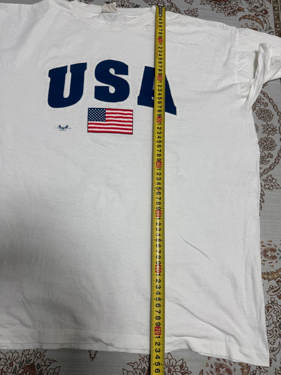96‘s  USA성조기반팔티 XL 화이트싱글스티치 상품이미지9