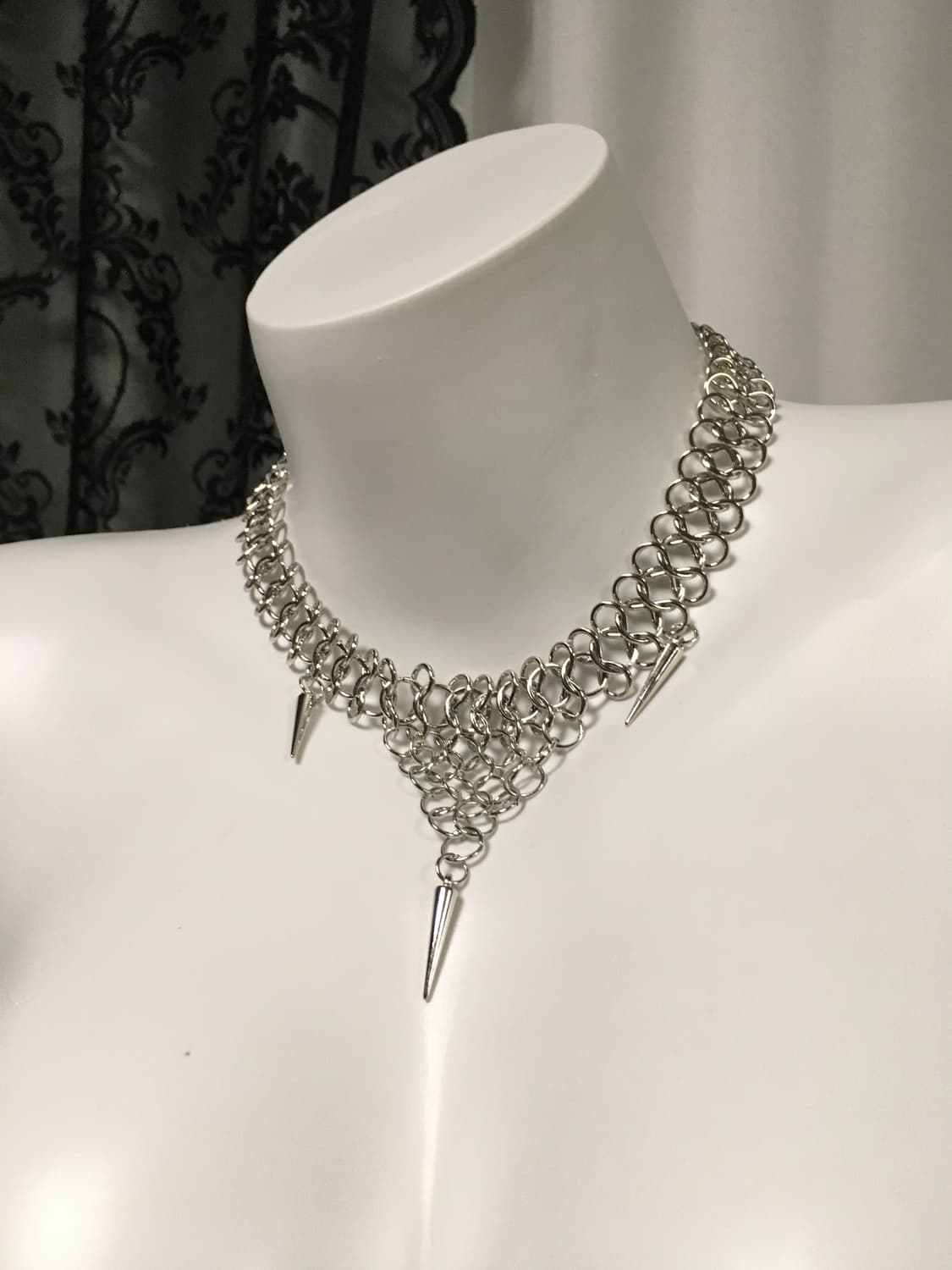 Vintage 핀터레스트 뿔 드롭 나나펑크 메탈 초커 네크리스 목걸이 상품이미지2