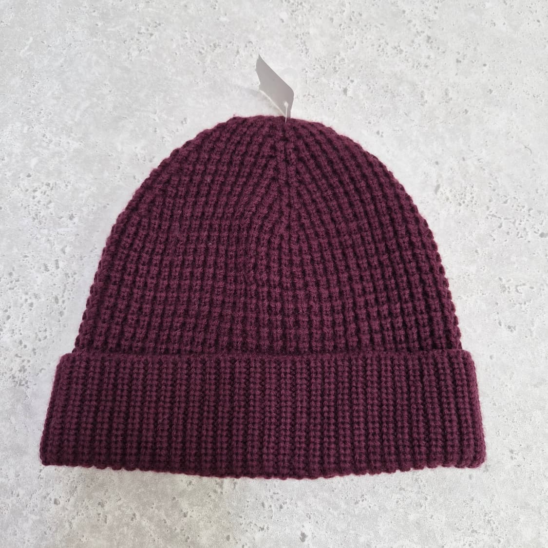 버건디 와플 롤업 니트 비니 남녀공용 상품이미지2