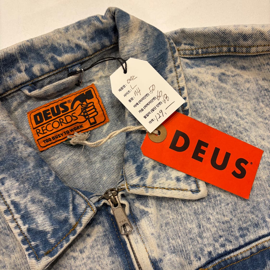 [L] 데우스 데님 워크 자켓 아이스 스톤워싱 D495 상품이미지5