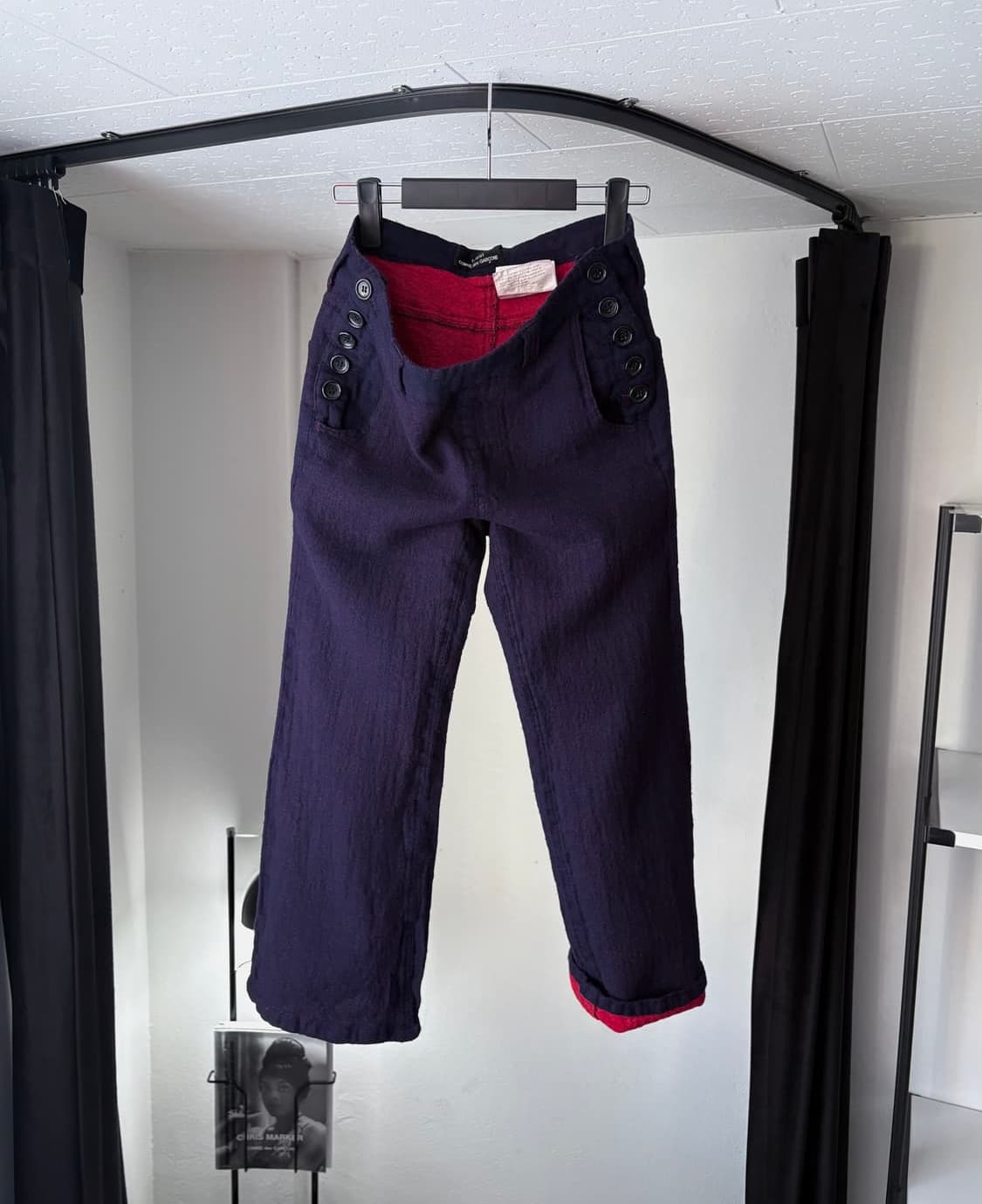 꼼데가르송 트리콧 투페이스 버튼 울팬츠 상품이미지3