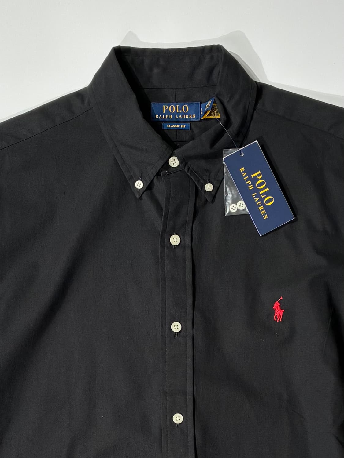 폴로 랄프로렌 클래식 핏 포플린 버튼 다운 셔츠 블랙 L사이즈 상품이미지2