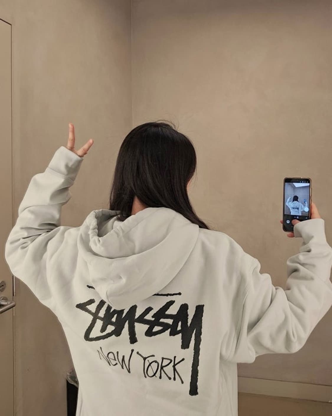 스투시 뉴욕 후드집업 애쉬그레이 m,l 새상품 상품이미지1