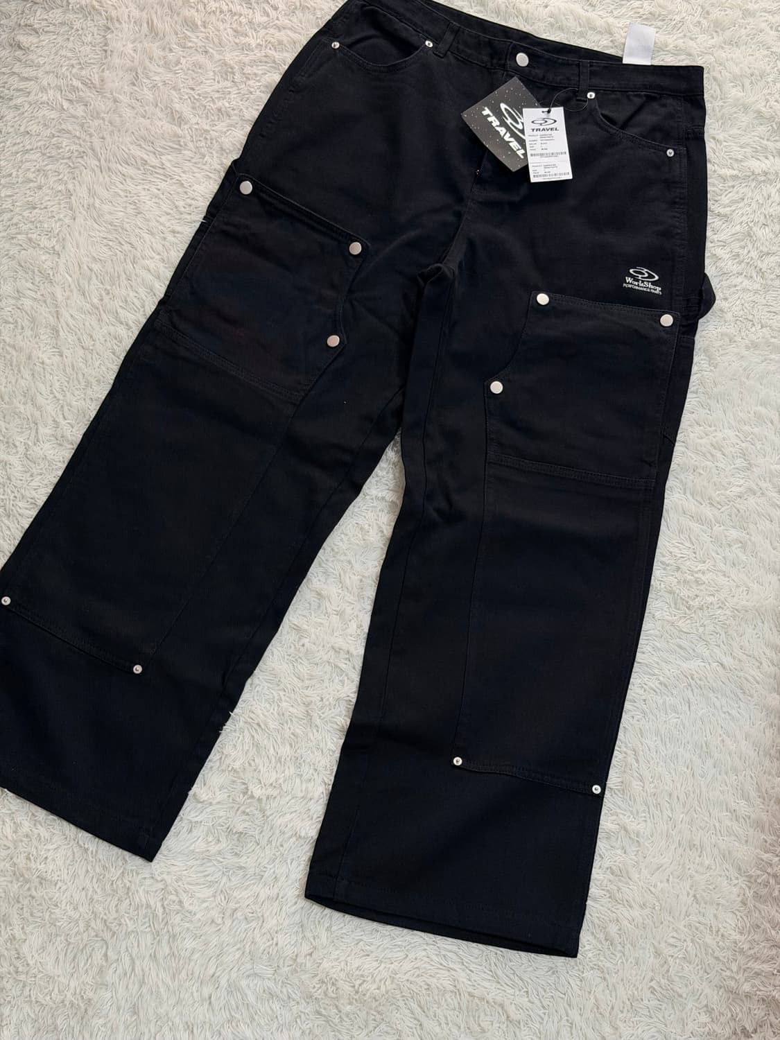 TRAVEL 트래블 카펜터 데님 팬츠 블랙 L 새상품 (34) 상품이미지5