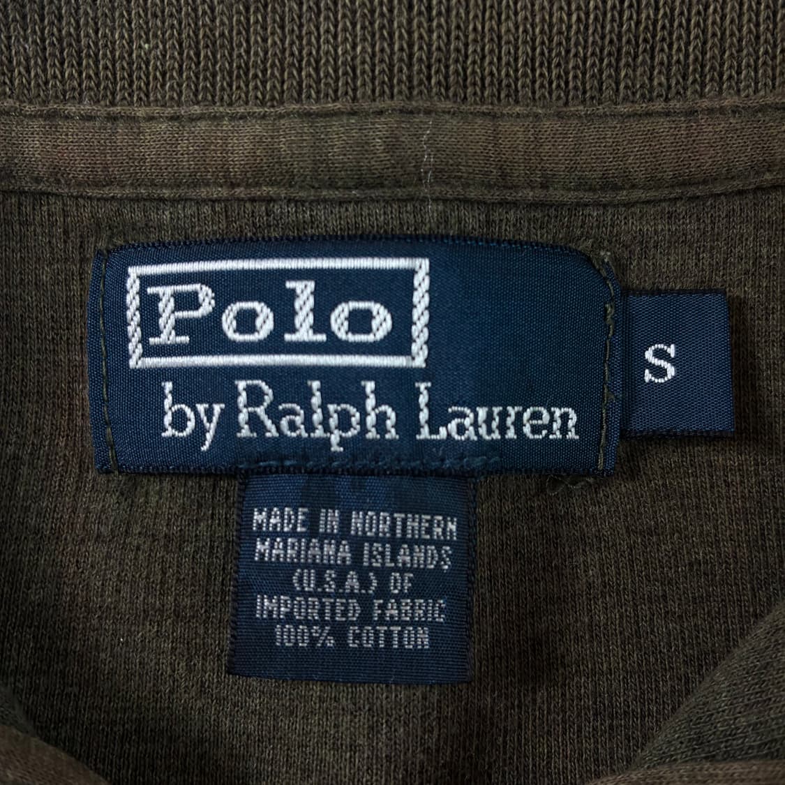 Polo  폴로 랄프로렌 자수 코튼 카키 반집업 니트  상품이미지4