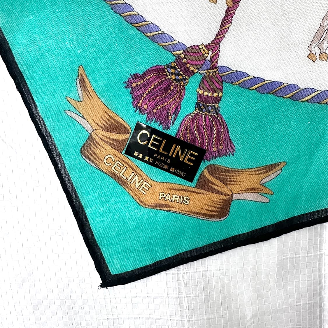 셀린느 그래픽 프린팅 쁘띠 스카프 손수건 새상품 정품 상품이미지2
