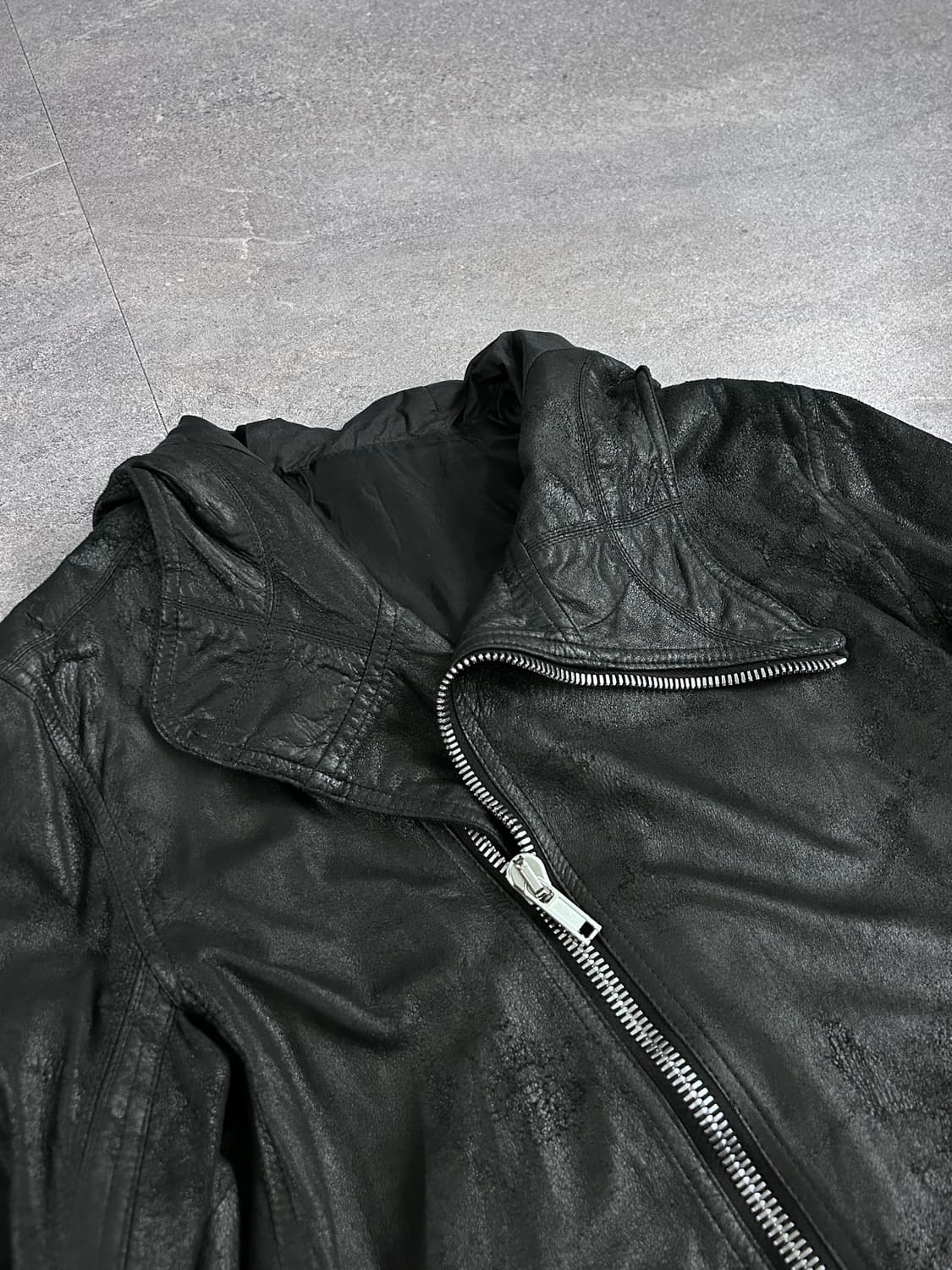 릭오웬스 다이애그널 불렛 레더 자켓 상품이미지5