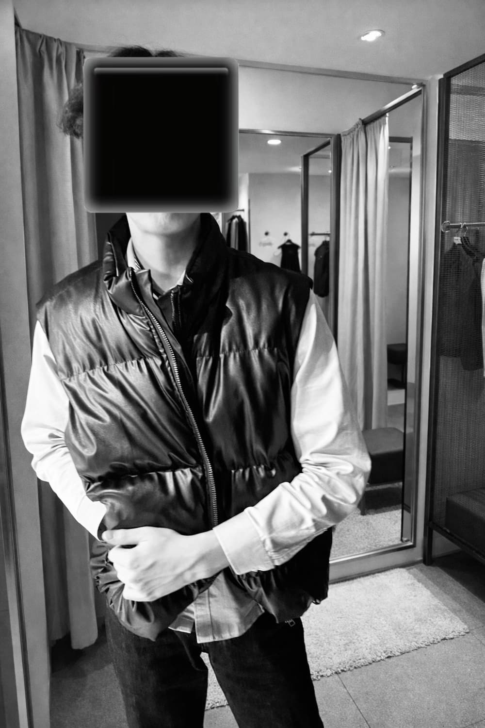 레더 패딩조끼 상품이미지1