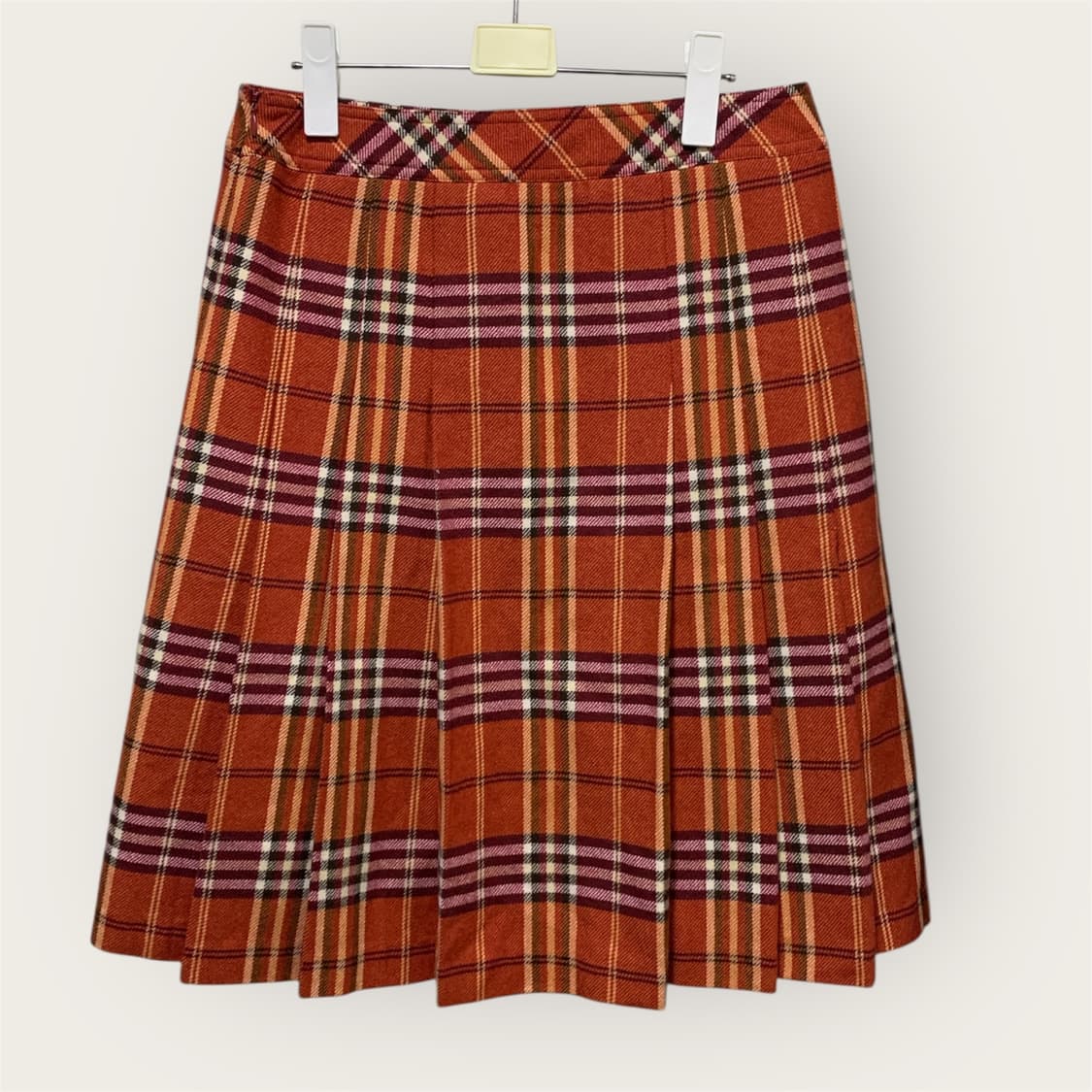 빈폴 레이디 울100 체크 모직 플리츠 스커트 상품이미지2