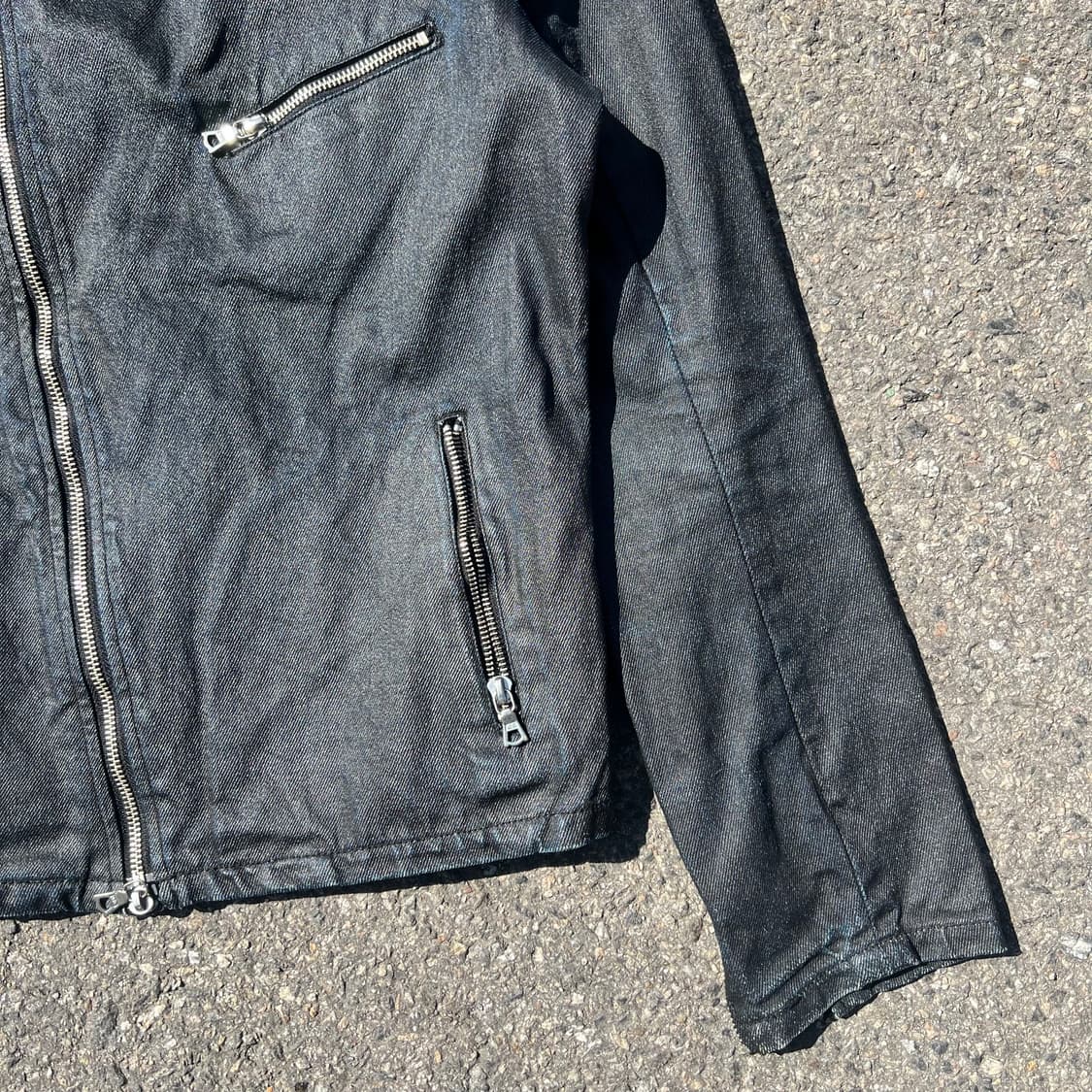 NO ID 코팅 데님 라이더 자켓 상품이미지5