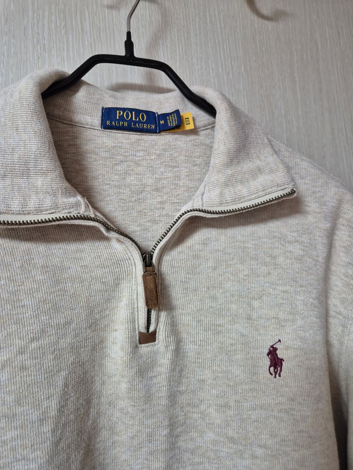 (정품) 폴로 랄프로렌  신형 큐알 반집업 니트 하이넥 코튼니트 M  상품이미지4