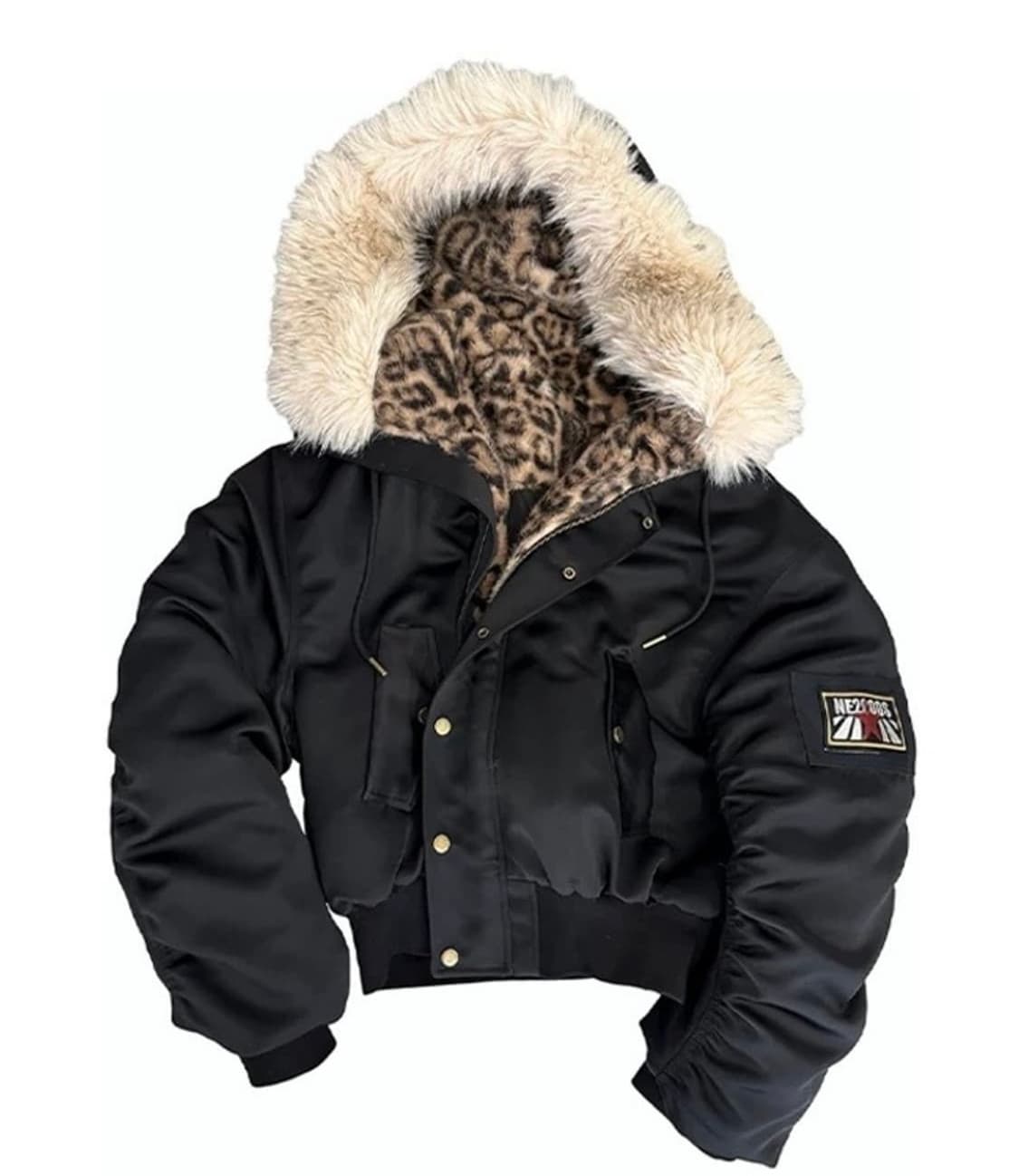 glamour fur jacket 갸루 호피 퍼자켓 상품이미지1