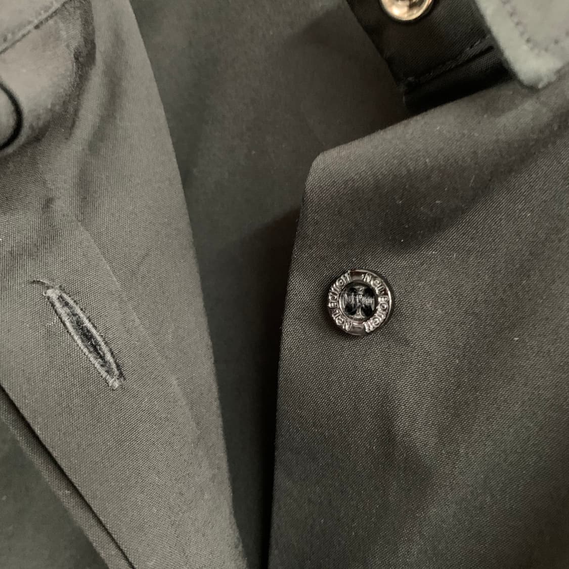 S 닐바렛 백버튼 스판 블랙 반팔 블라우스 셔츠 상품이미지3