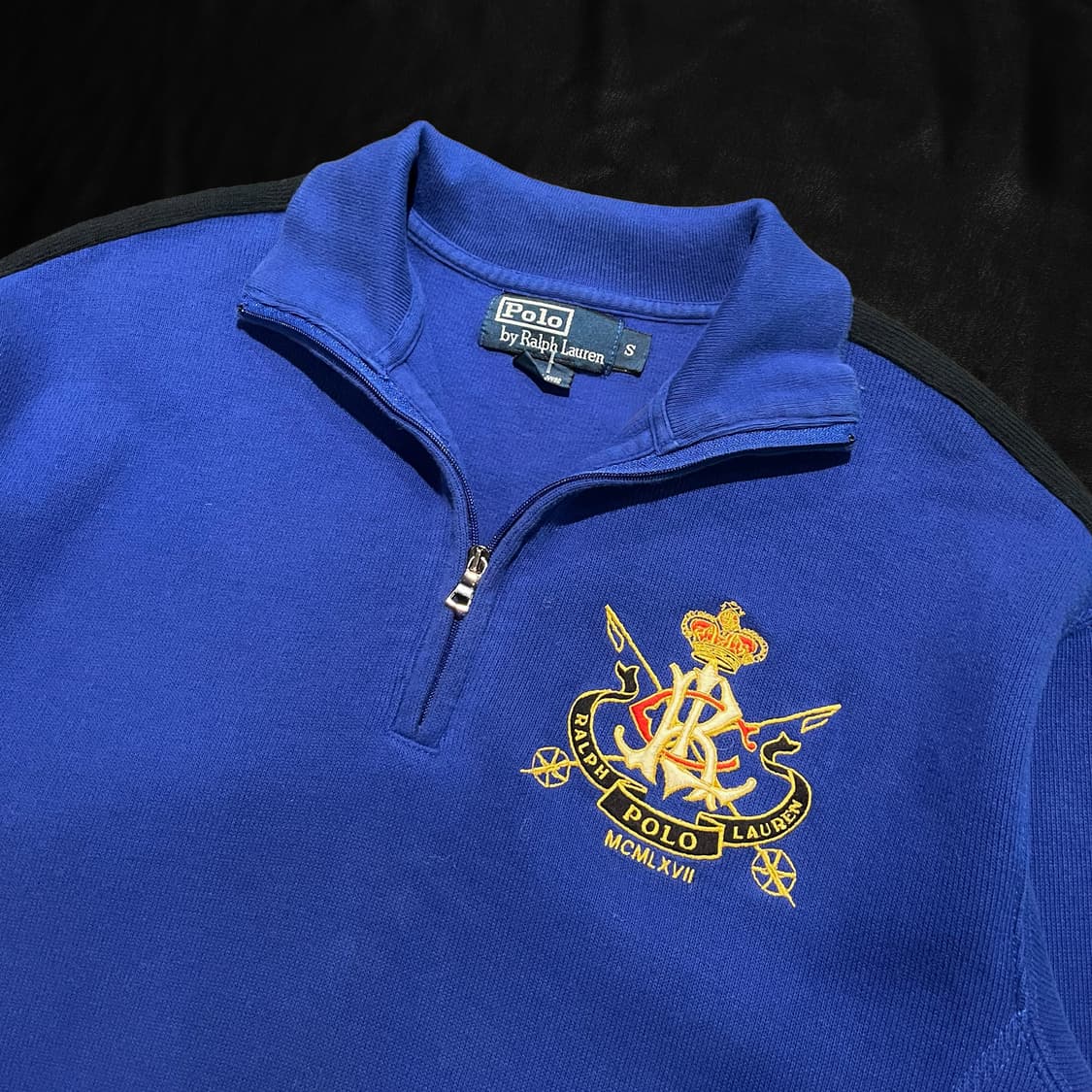 폴로 랄프로렌 블루 자수 반집업 상품이미지3