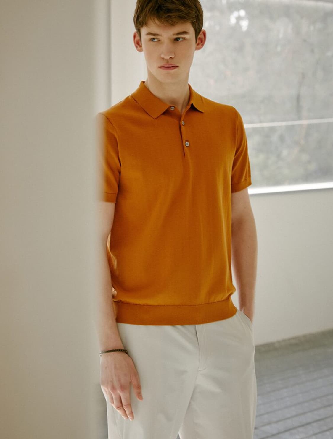 갤럭시 6M 칼라 반팔 니트 상품이미지2