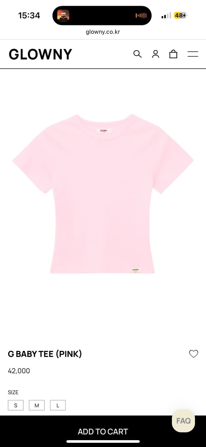 발렌타인 한정) 글로니 G BABY TEE (PINK) S 상품이미지1