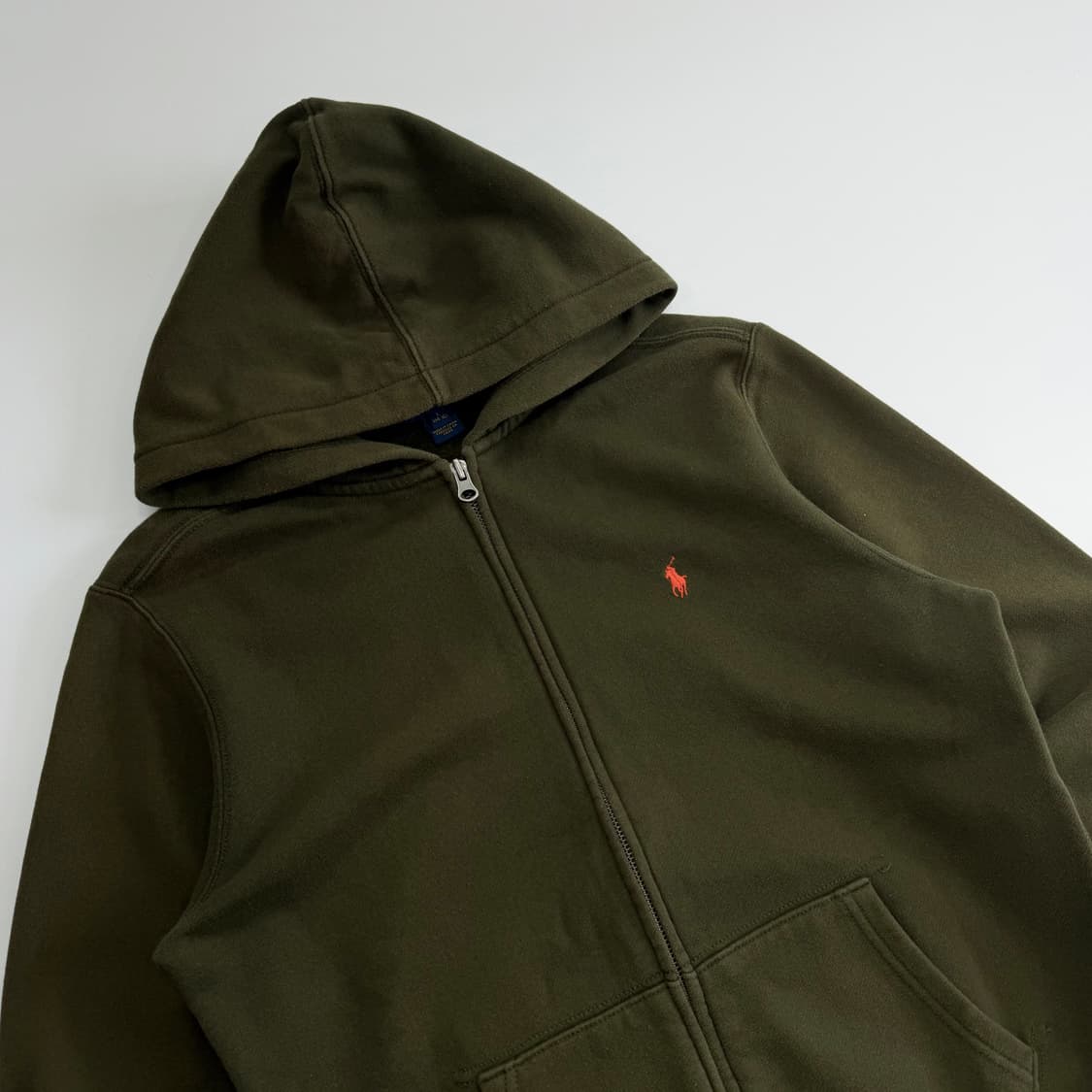 Polo 폴로 오렌지 포니 카키 후드집업 상품이미지4