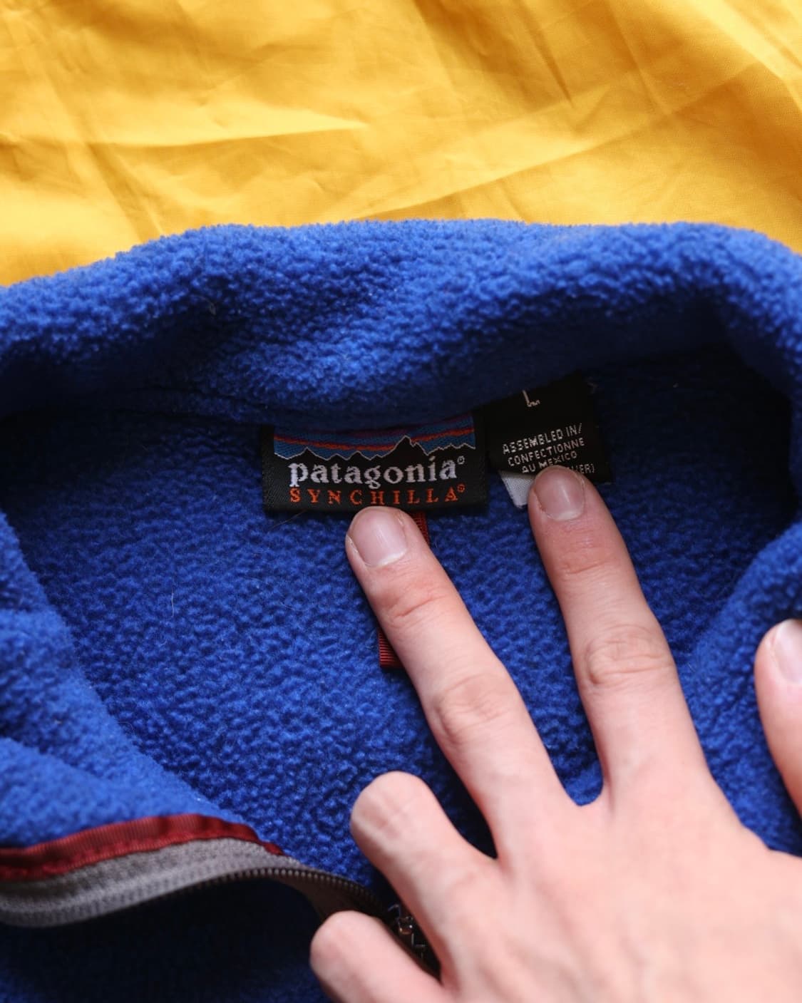 파타고니아 빈티지 00s 마수피얼 신칠라 하프집업 플리스 네이비 블루 L 상품이미지2