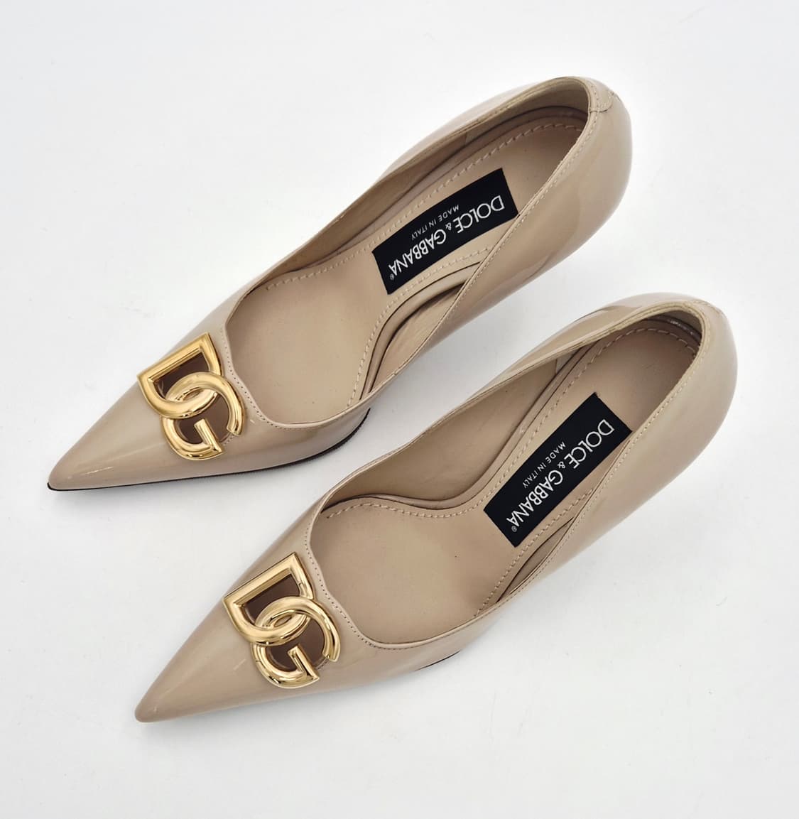 돌체앤가바나 DG 로고 페이던트 펌프스 힐 35.5 베이지 상품이미지9