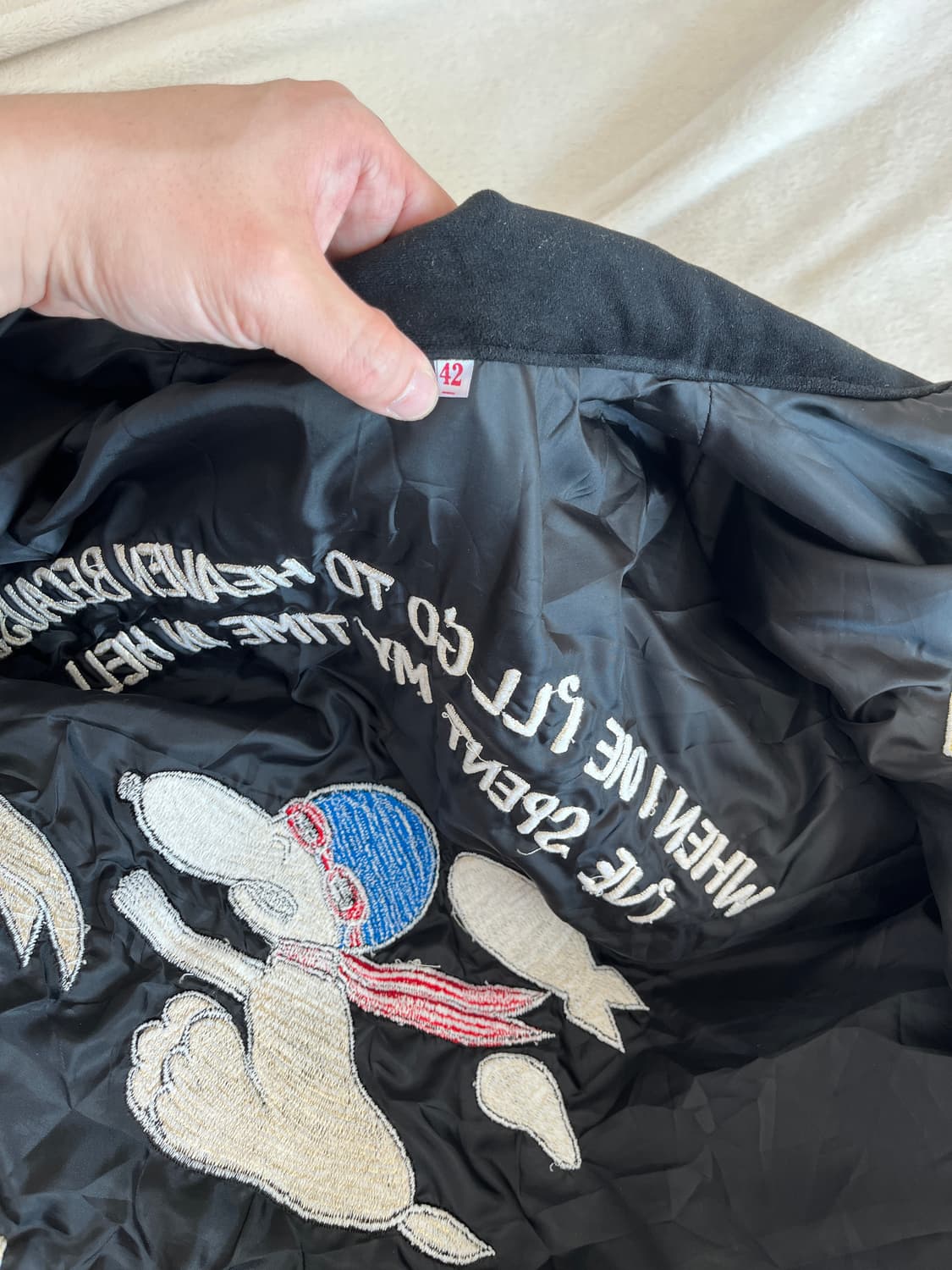 스누피 자수 블랙자켓 42 상품이미지5