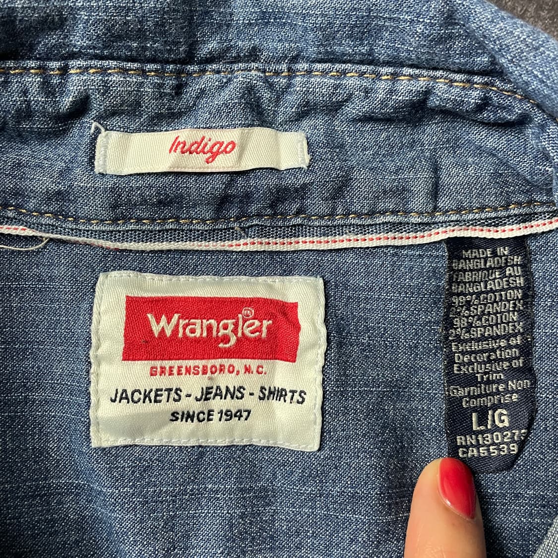 WRANGLER 랭글러 빈티지 플랩포켓 데님 셔츠 A00606 상품이미지10