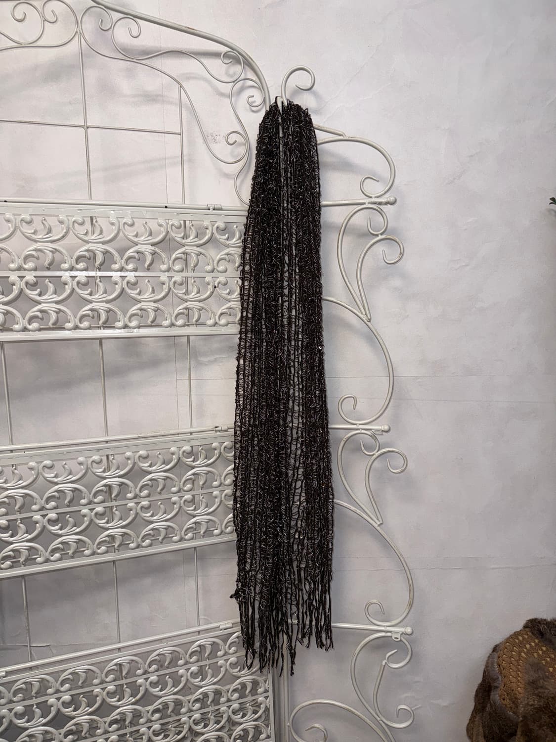 Dark brown spangled grunge net muffler 상품이미지4