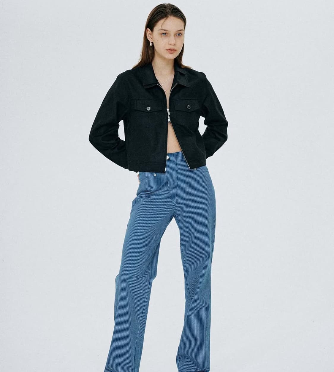 Anlee Double collar trucker jacket(자켓) 상품이미지2