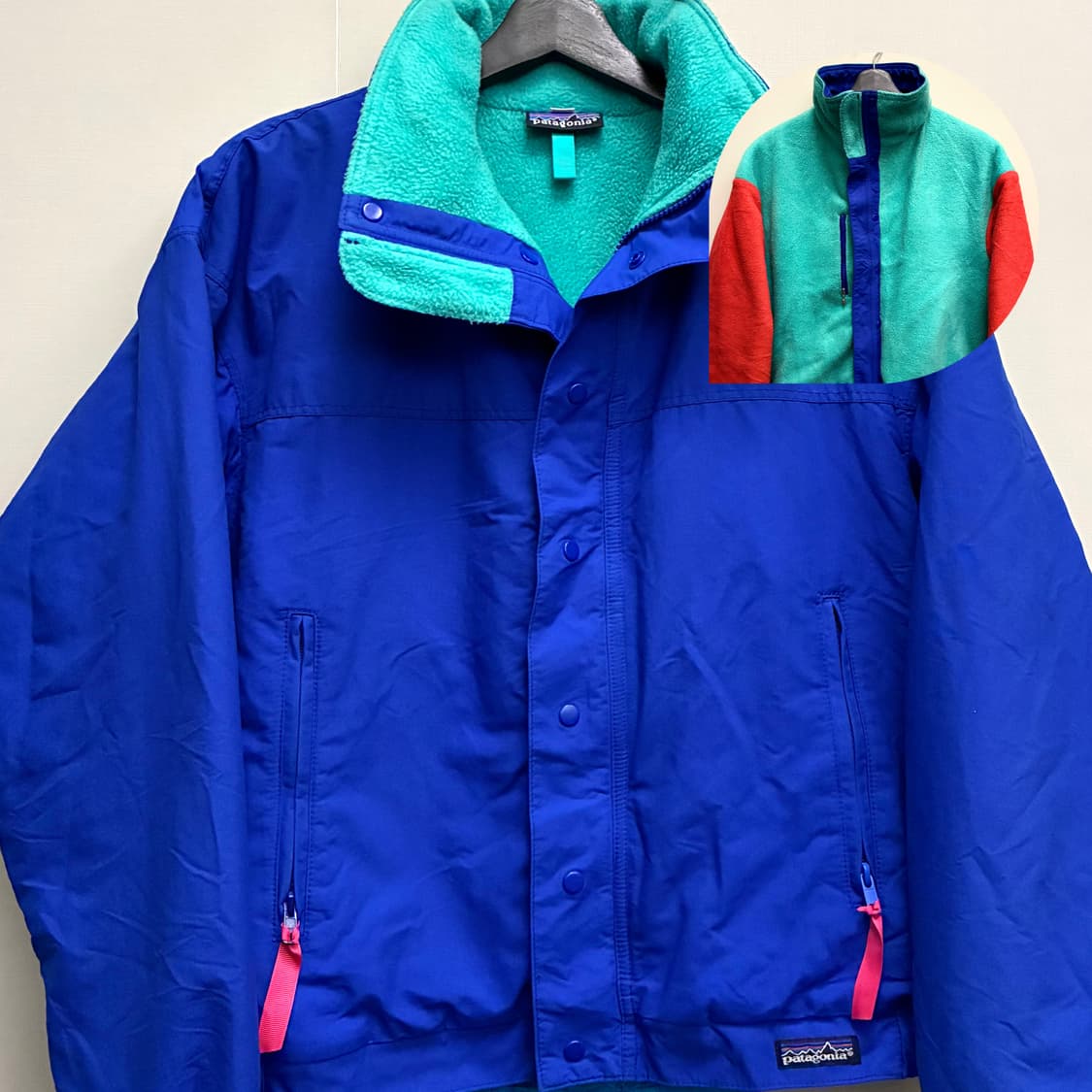 (XS~S)80s USA 빈티지 파타고니아 리버서블 신칠라 플리스자켓 상품이미지1
