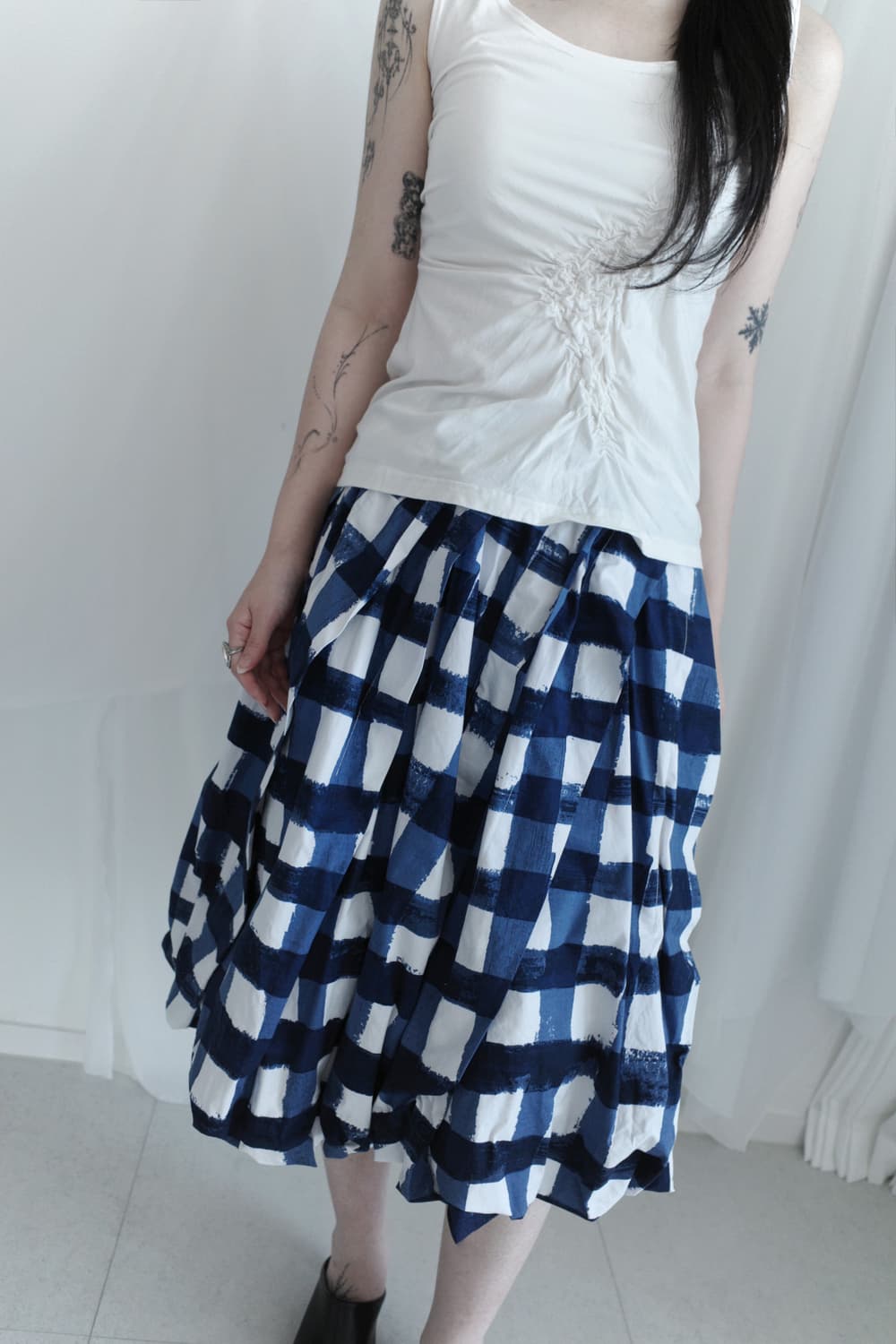 marni x uniqlo) check balloon skirt 상품이미지6